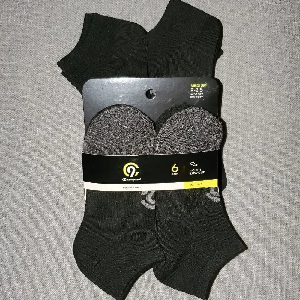 (2) packs of 6 c9 champion low cut youth socks